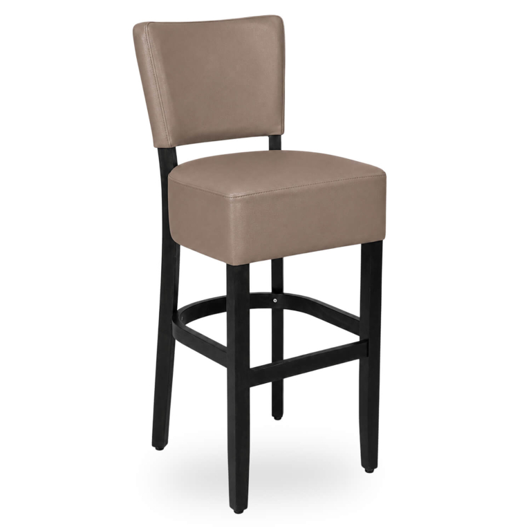 Horeca-Houten-Barstoel-TARA-Taupe-Kunstleer