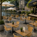 Chaise De Terrasse Empilable De Café, Restaurant Et Horeca - U507 - Aluminium/Rotin – Image 5