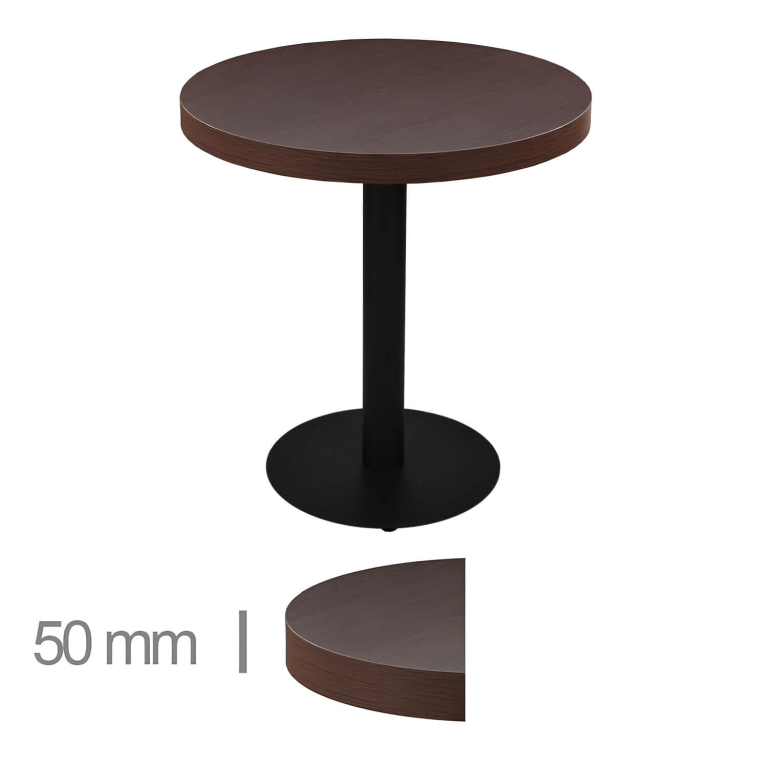 Horeca-Ronde-Tafel-Met-Onderstel-DUBLIN-WENGE-O60-cm