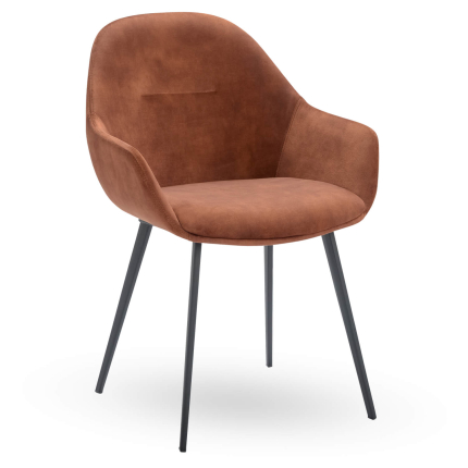 Horeca-Armstoel-TERA-Koper-Velvet-Fluweel