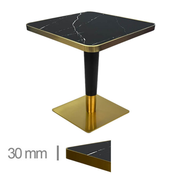 Horeca-Tafel-Faux-Marmer-70×70-Cm-Met-Onderstel-Zwart-B-339-GOLD-BLACK