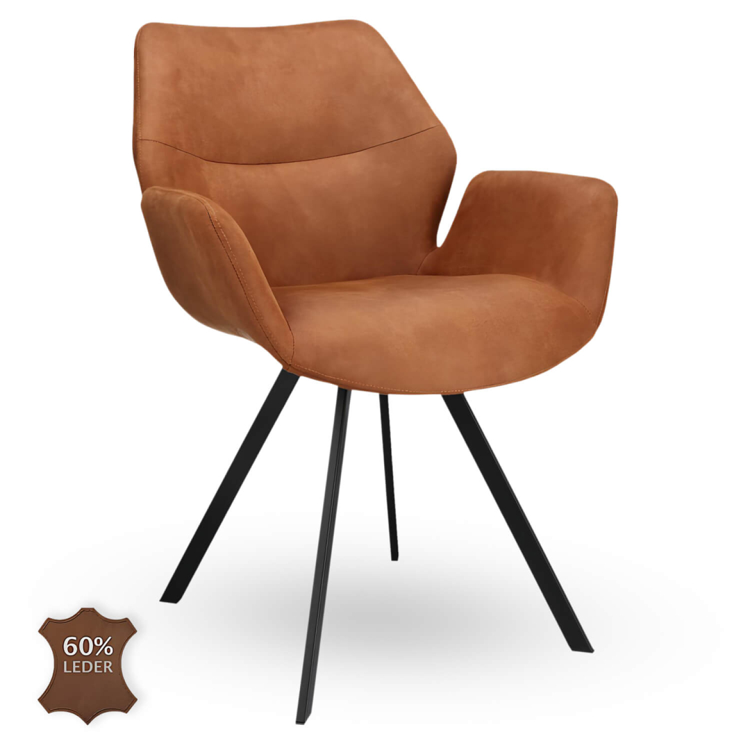 Horeca-Armstoel-PERLA-Camel-Vintage-Kunstleer