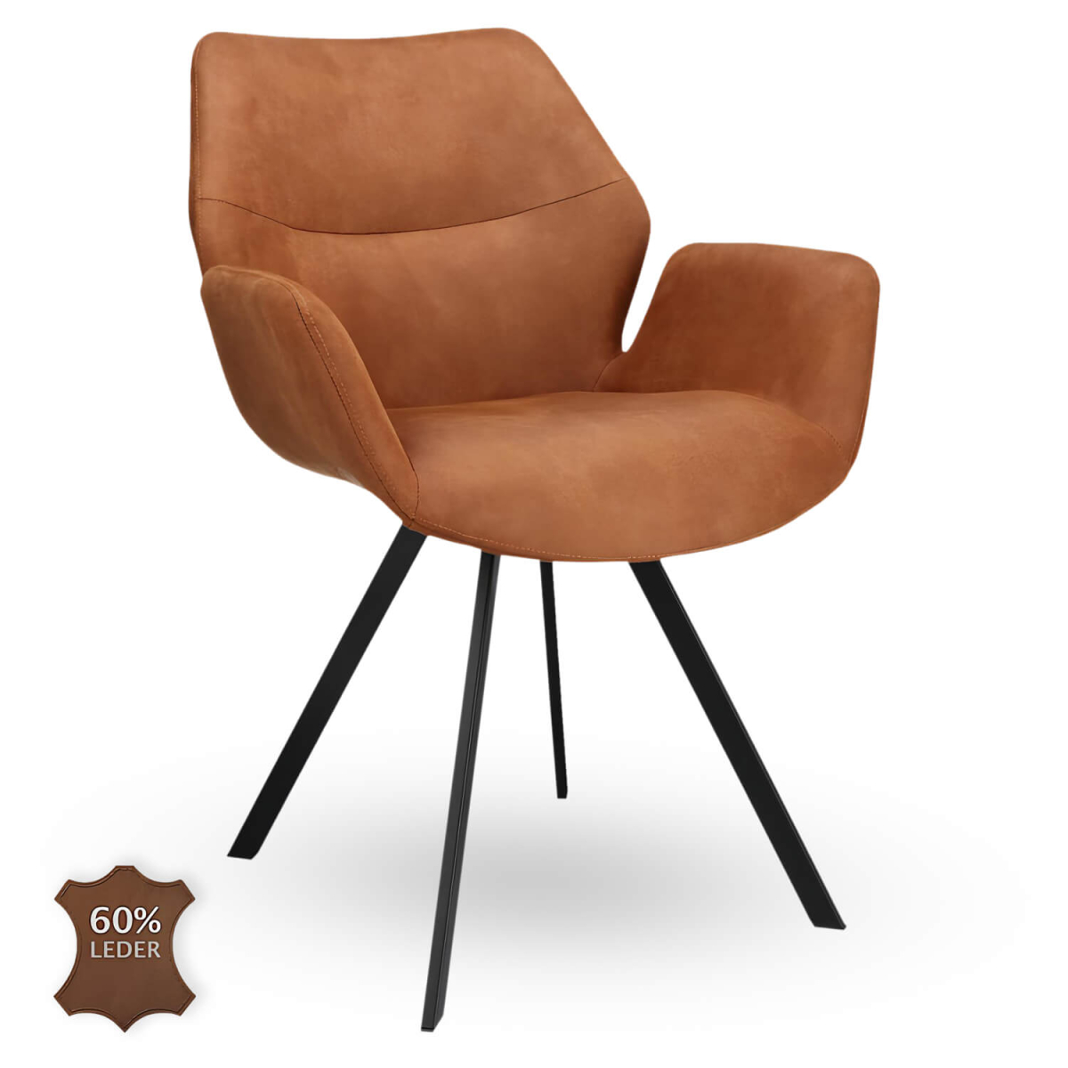 Horeca-Armstoel-PERLA-Camel-Vintage-Kunstleer Horeca-Armstoel-PERLA-Camel-Vintage-Kunstleer