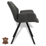 Horeca-Armstoel-Perla-Vintage-Leer-Kunstleer-Antraciet-Z