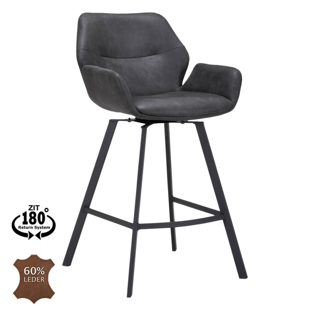 Horeca-Barstoel-Nila-Vintage-Antraciet