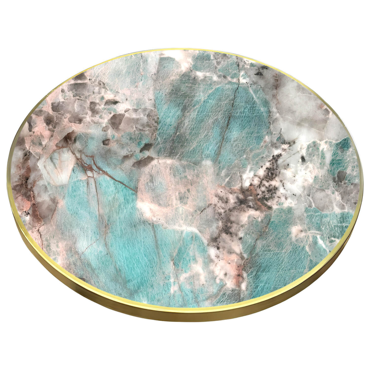 Horeca Round Table - Faux Marble Green - 70 Cm With Base - Image 4