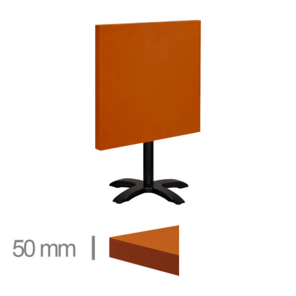 Horeca-Tafel-Met-Klaponderstel-DUBLIN-ORANJE-70×70cm