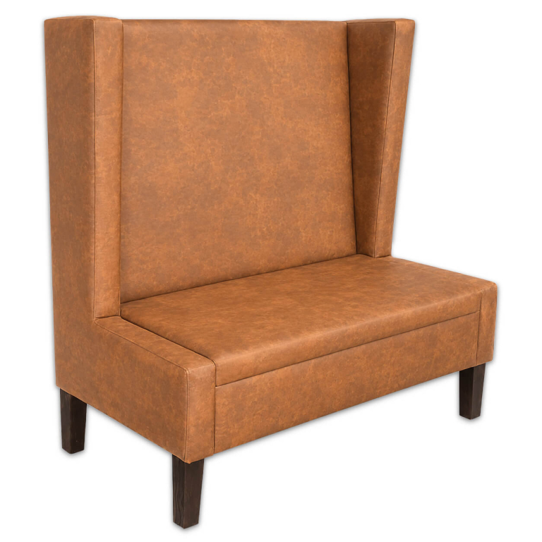 Horeca-Eetbank-KING-Cognac-Microvezel