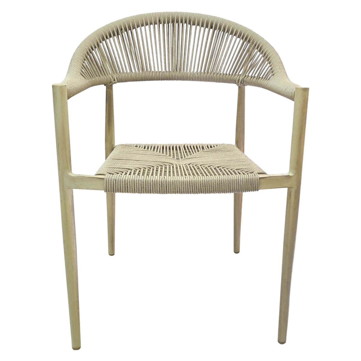 Chaise Empilable Avec Accoudoirs Pour Terrasse de Restaurant - VOLGA - Aluminium/Rotin – Image 2