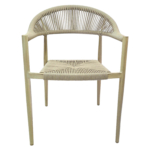 Chaise Empilable Avec Accoudoirs Pour Terrasse de Restaurant - VOLGA - Aluminium/Rotin – Image 2