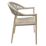 Chaise Empilable Avec Accoudoirs Pour Terrasse de Restaurant - VOLGA - Aluminium/Rotin – Image 5
