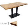 Horeca-Boom-Tafel-Acacia-75×120-Cm-Met-Stalen-Onderstel