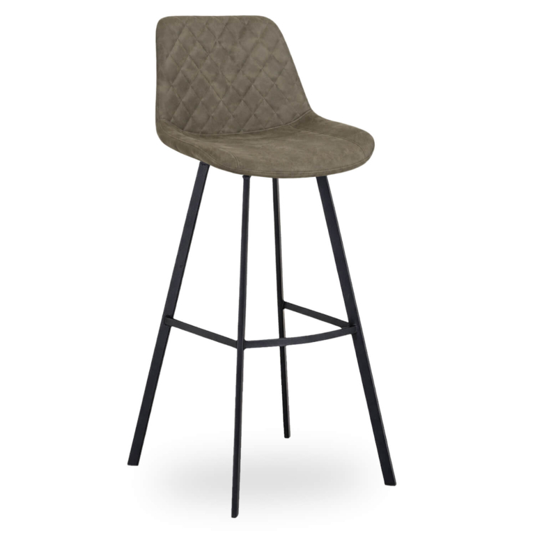Horeca-Metalen-Barstoel-EMPERIO-Olijf-Microvezel