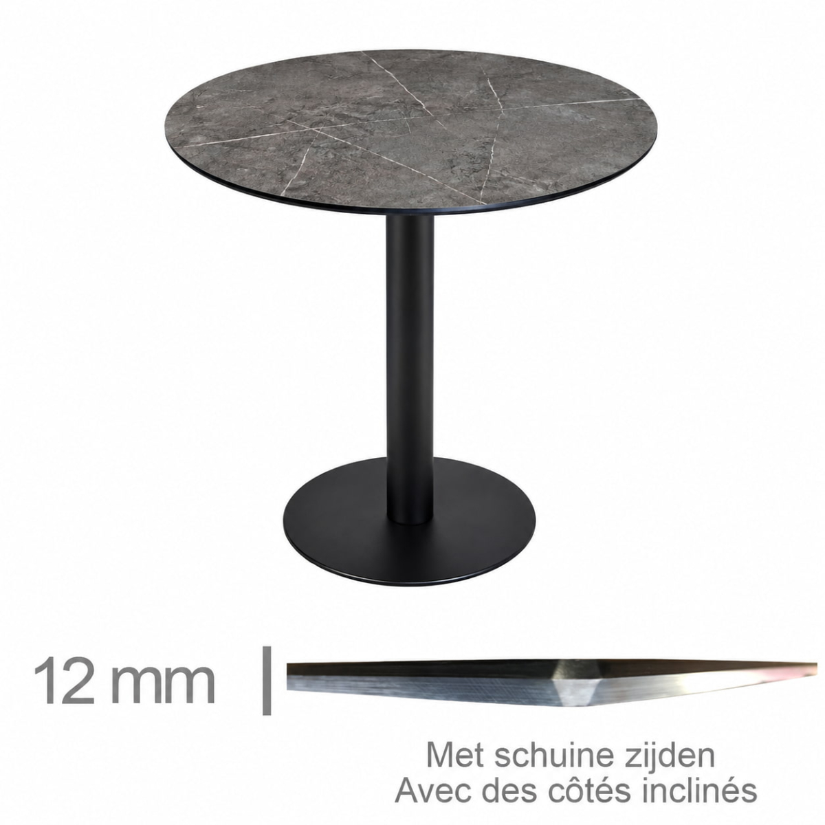 Horeca Ronde Tafel Met Onderstel – COMPACT GREY CASPIO – Ø69 cm (2) Horeca Tafel Rond - Compact Grey Caspio - 69 Cm Met Onderstel - Afbeelding 1