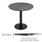 Horeca Tafel Rond - Compact Grey Caspio - 69 Cm Met Onderstel