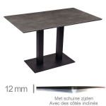 Horeca Tisch - Kompakt Grey Caspio - 69x120 Cm Mit Basis