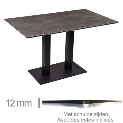 Table De Café, Restaurant Et Horeca - Compact Grey Caspio - 69x120 Cm Avec Pied