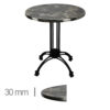 Horeca-Terrastafel-Rond-Met-Chroom-Rand-Werzalit-Brownie-Marble-60-Cm-A-442