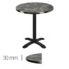 Horeca-Terrastafel-Rond-Met-Chroom-Rand-Werzalit-Brownie-Marble-60-Cm-A-8001