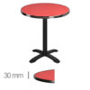 Horeca-Terrastafel-Rond-Met-Chroom-Rand-Werzalit-Rood-70-Cm