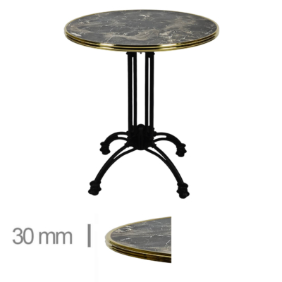 Horeca-Terrastafel-Rond-Met-Messing-Rand-Werzalit-Brownie-Marble-60-Cm-318-A-442
