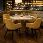 Horeca-Armstoel-JESSICA-geel-Stof-model-1