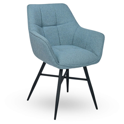 Horeca-Armstoel-ROCCA-Turquoise-Vintage-Stof