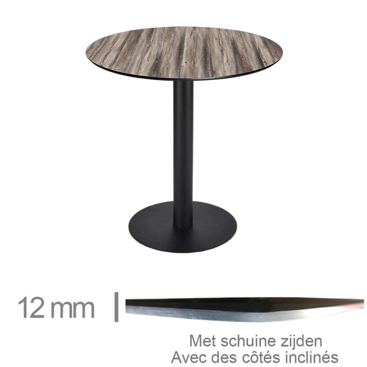 Horeca-Tafel-Compact-Alaska-Oak-R69cm-Met-Onderstel