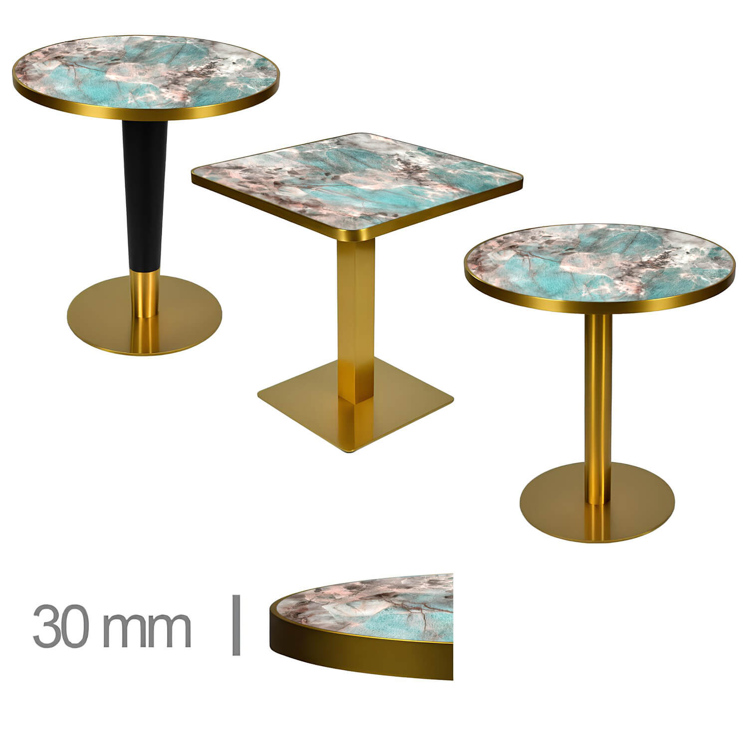 Faux Marble Green Table Assortment