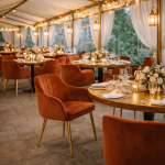 Horeca-Armstoel-ARTES-roest-Velvet-Fluweel