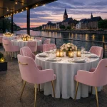 Horeca-Armstoel-LUXOR-roze-Velvet-Fluweel