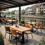 Horeca-Stoel-GUSTO-Cognac-Kunstleer