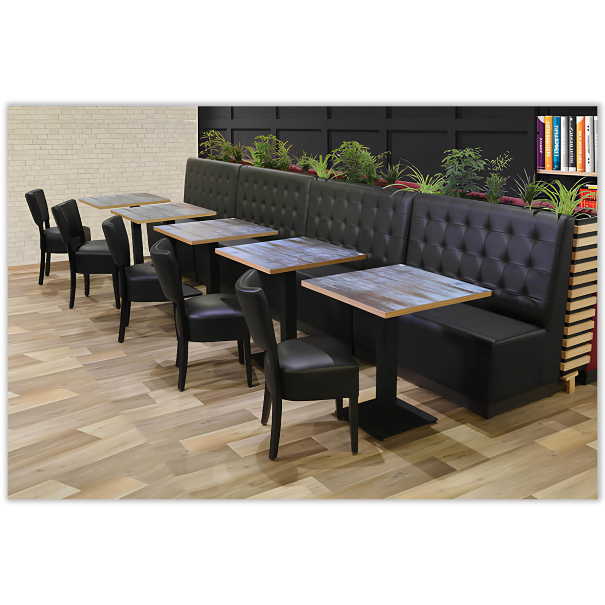 Horeca-Eetbank-Luna-120-cm-Kunstleer-Zwart-Model-4