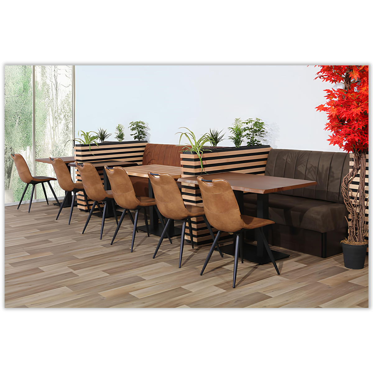 Horeca-Eetbank-Safran-Vintage-Antraciet-Model-1