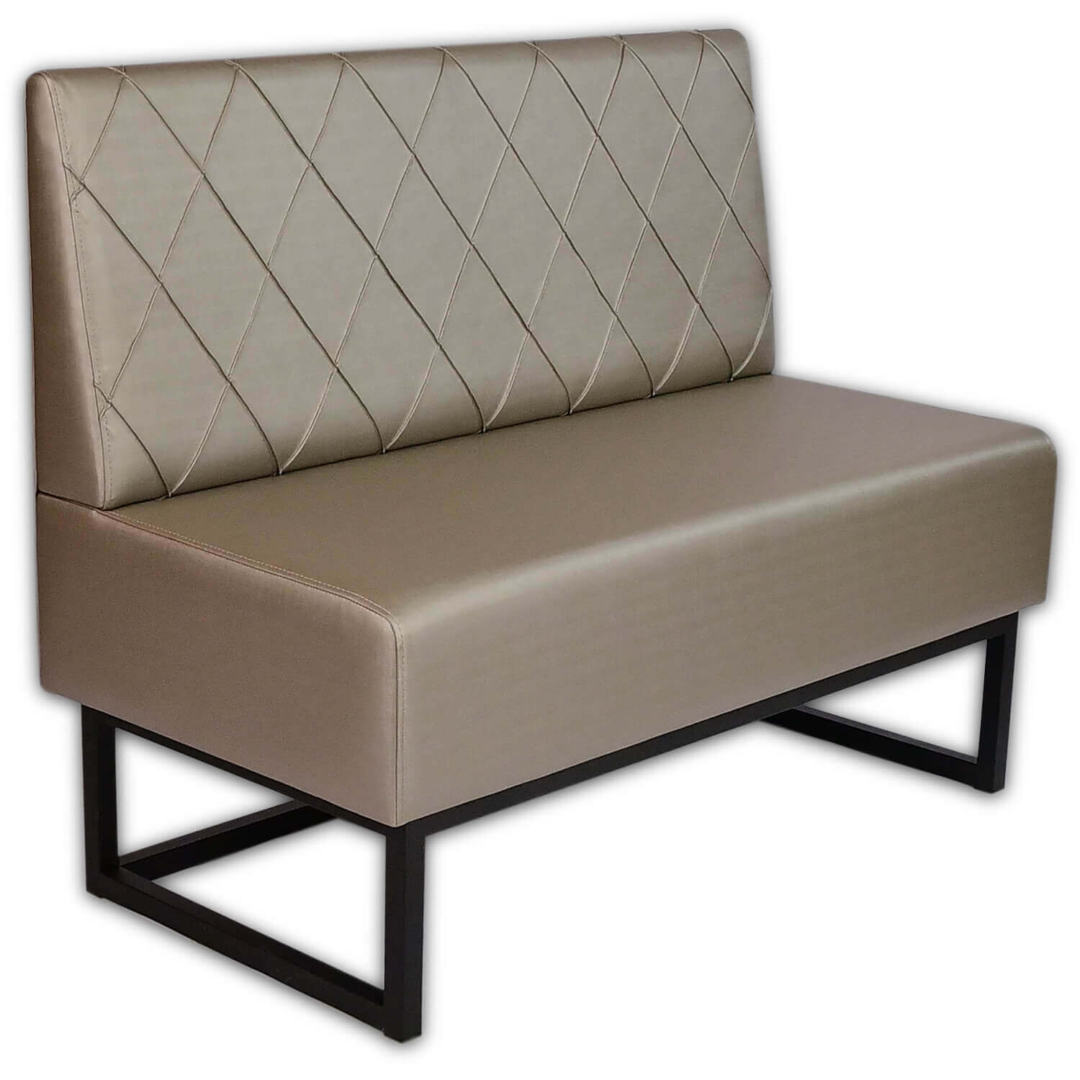 Horeca-Eetbank-Troje-Kunstleer-Zilver