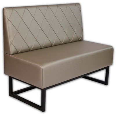 Horeca-Eetbank-Troje-Kunstleer-Zilver