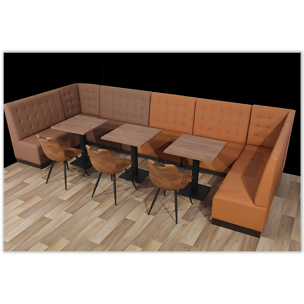 Horeca-Hoek-Eetbank-Napoli-Kunstleer-Camel-s09-Model-1
