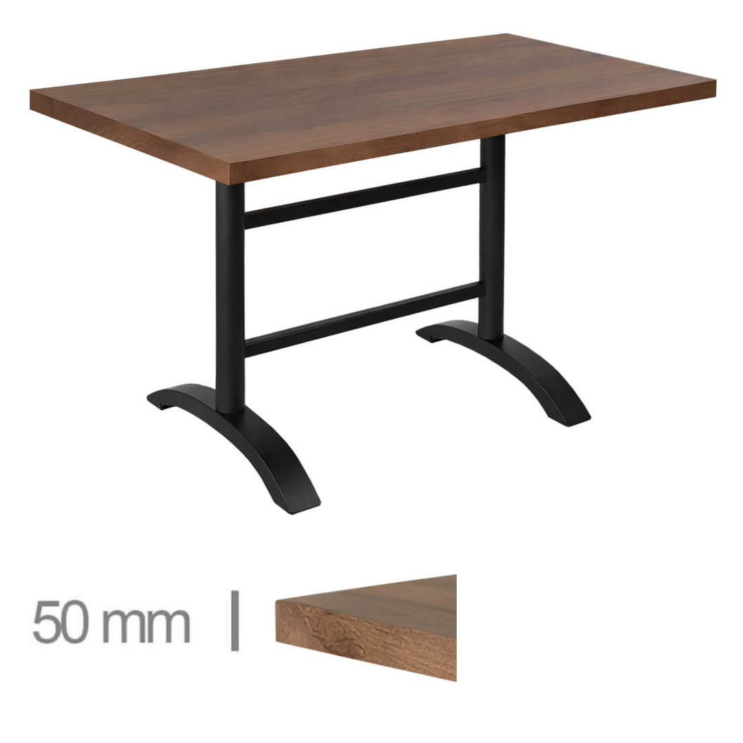 Horeca-Mangohout-Tafel-Met-Klaponderstel-70x120cm-latte