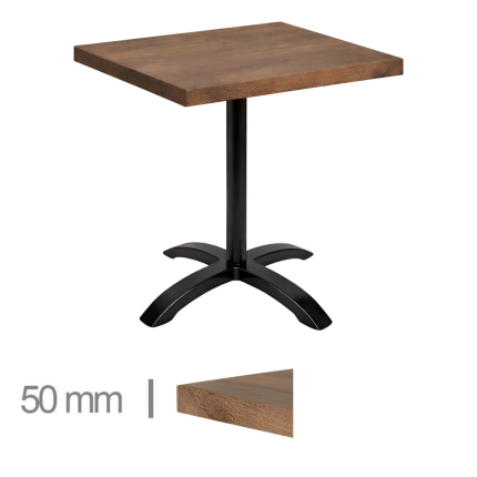 Horeca-Mangohout-Tafel-Met-Klaponderstel-70x70cm-latte
