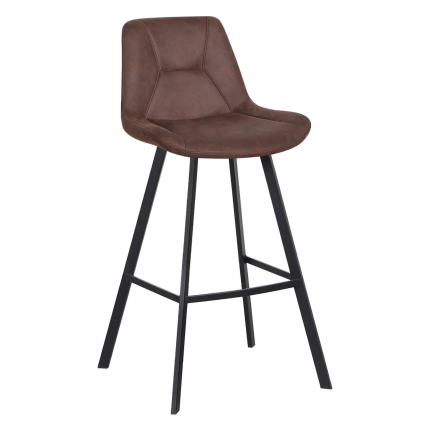 Horeca-Metalen-Barstoel-LUCIANO-Bruin-Microvezel