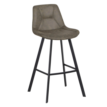 Horeca-Metalen-Barstoel-LUCIANO-Olijf-Microvezel