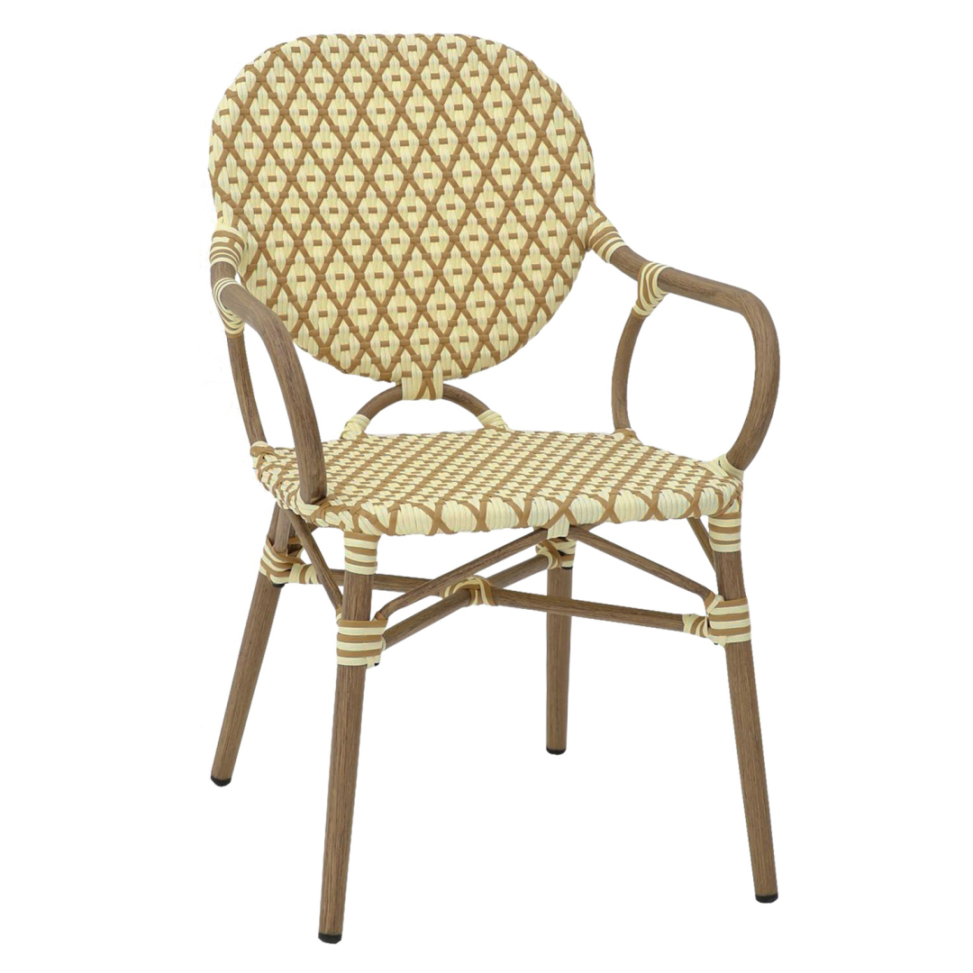 Terrasstoel-DIVA-Armleuning-Stapelbaar-Creme