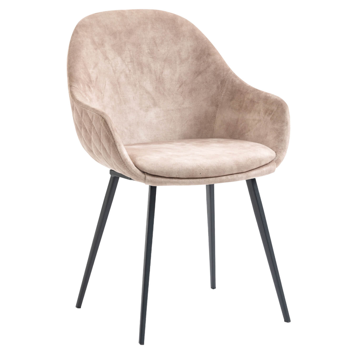 Horeca-Armstoel-CAMILLE-Beige-VelvetFluweel Horeca Armstoel - Camille - Velvet/Fluweel - Afbeelding 1