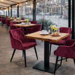 Horeca-Armstoel-ARTES-Bordeaux-Velvet-Fluweel