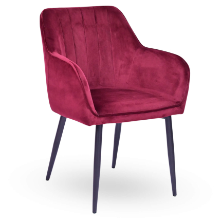 Horeca-Armstoel-ARTES-Bordeaux-Velvet-Fluweel