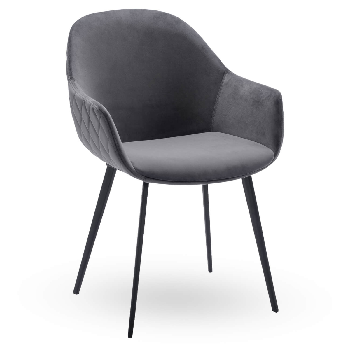 Horeca-Armstoel-CAMILLE-Grijs-Velvet-Fluweel Horeca-Armstoel-CAMILLE-Grijs-Velvet-Fluweel