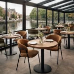 Horeca-Armstoel-LUUK-olijf-Elite-Stof