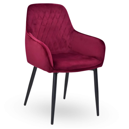 Horeca-Armstoel-LUXOR-Bordeaux-Velvet-Fluweel