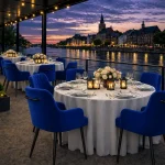 Horeca-Armstoel-LUXOR-blauw-Velvet-Fluweel