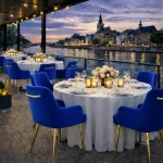 Horeca-Armstoel-LUXOR-blauw-Velvet-Fluweel-model-1